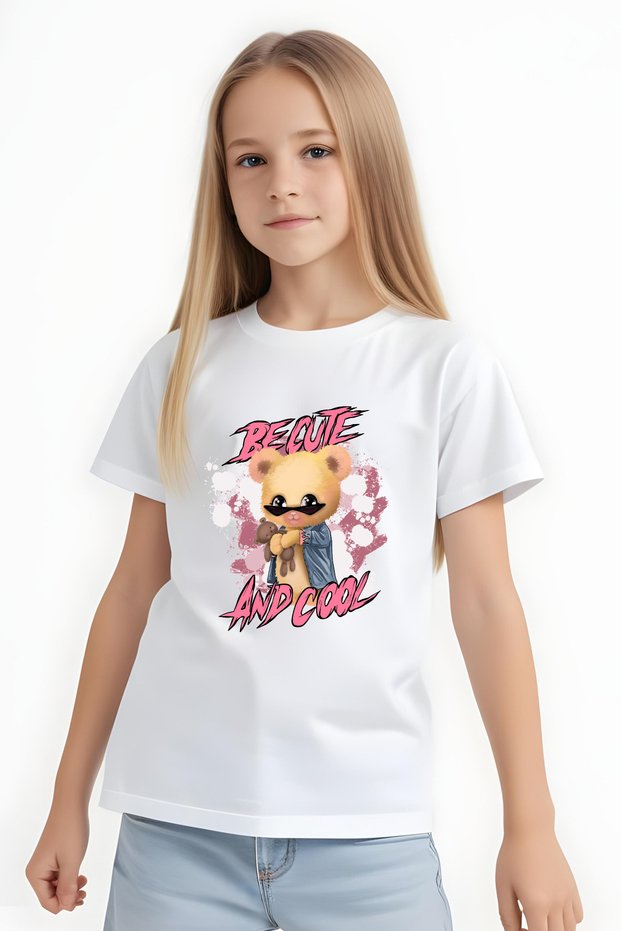 And Cool Printed Girls' Short Sleeve T-Shirt