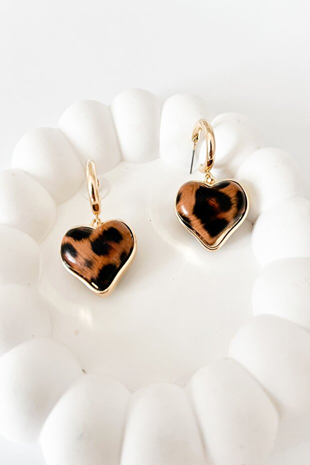 أقراط ليوبارد على شكل قلب - 3