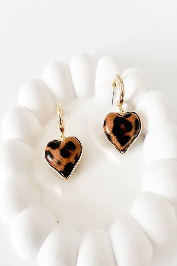 أقراط ليوبارد على شكل قلب - 5