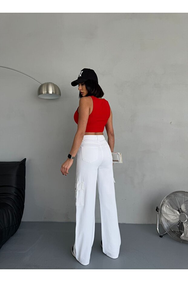 PANTALONI GABARDINE CU BOCĂLATĂ CU - 7