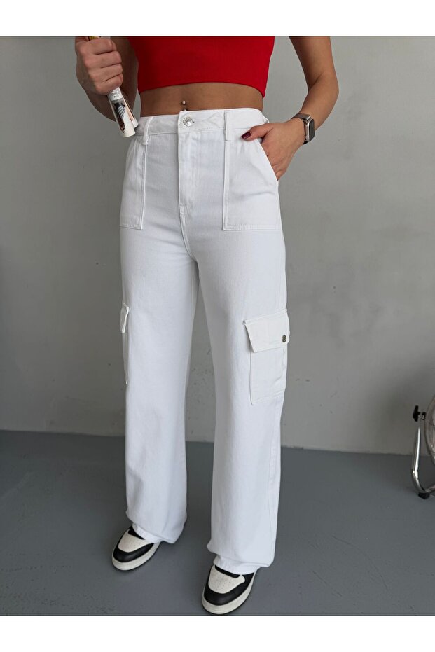 PANTALONI GABARDINE CU BOCĂLATĂ CU - 4