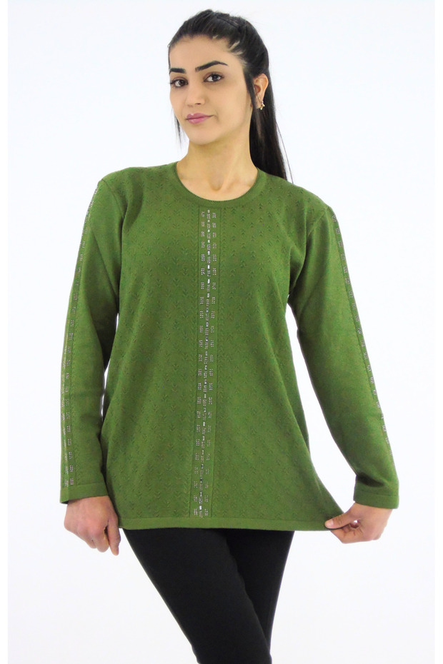 Sıfır Yaka Triko Bluz - 1