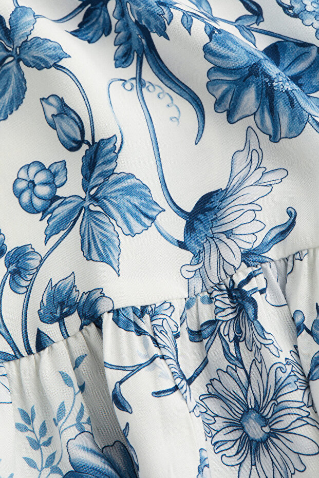 Desenli Viskoz Elbise - 5