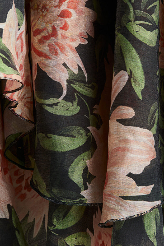 Büzgü Bağlı Elbise - 7