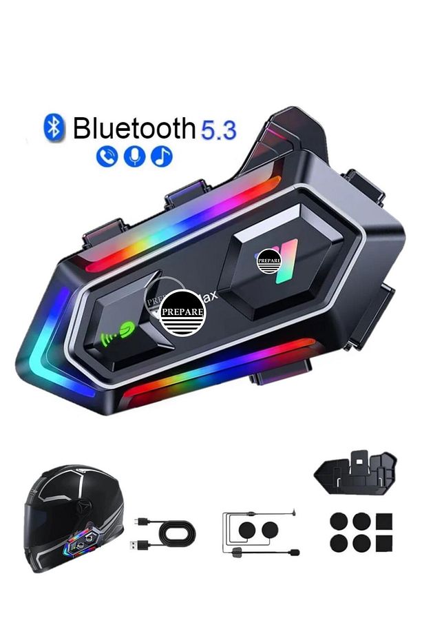 300 Mt Intrcom 2 Kişi Eşleşmeli Kask Kulaklık 20MX Su Geçirmez Bluetooth Mtosiklet Intrcom Kulaklık - 1