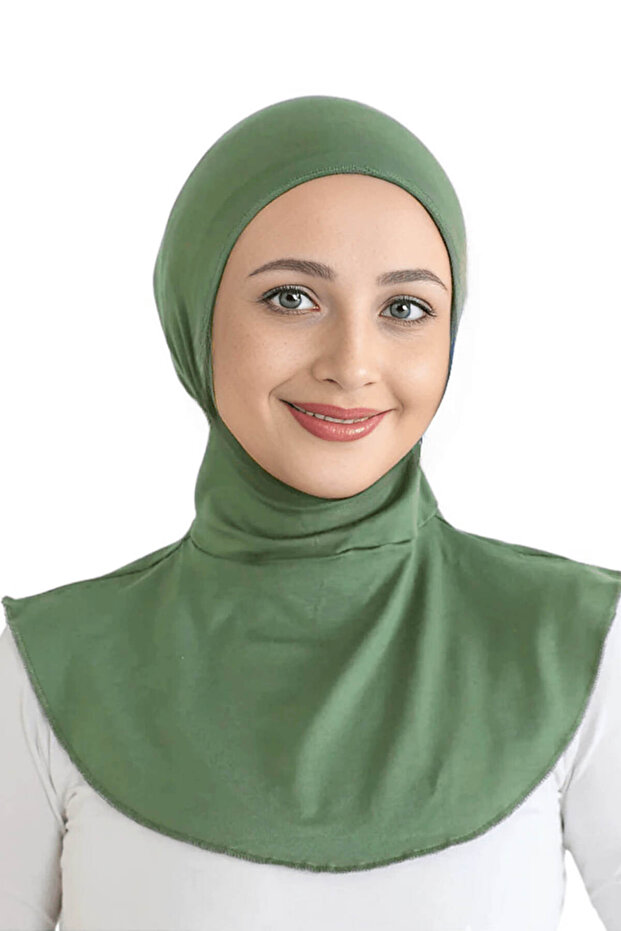 Practical Hijab with Neck Collar - Sports Hijab - Mint Green Bon23502 Dyr