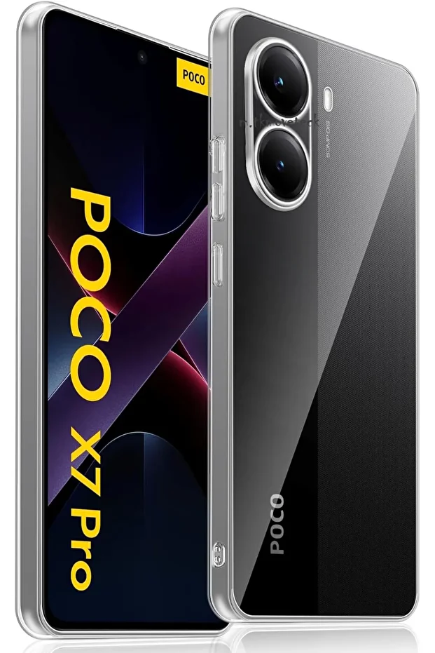 Poco X7 Pro Kılıf Kamera Çıkıntılı Korumalı Yumuşak Şeffaf Silikon + 9H Ekran Koruyucu Cam 2in1 Set - 4