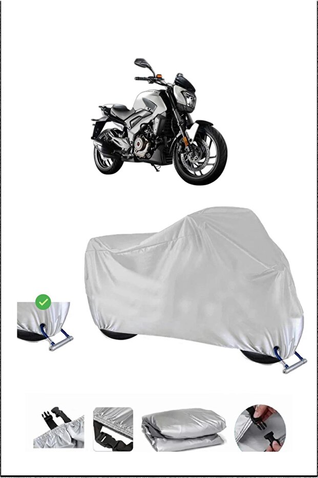 Bajaj Dominar400 Lock Compatible Waterproof Durable Motorcycle Canvas-Gray
