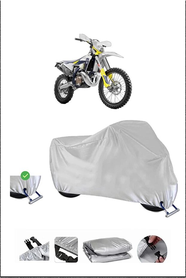 Husqvarna Te300 Lock Compatible Waterproof Durable Motorcycle Canvas-Gray