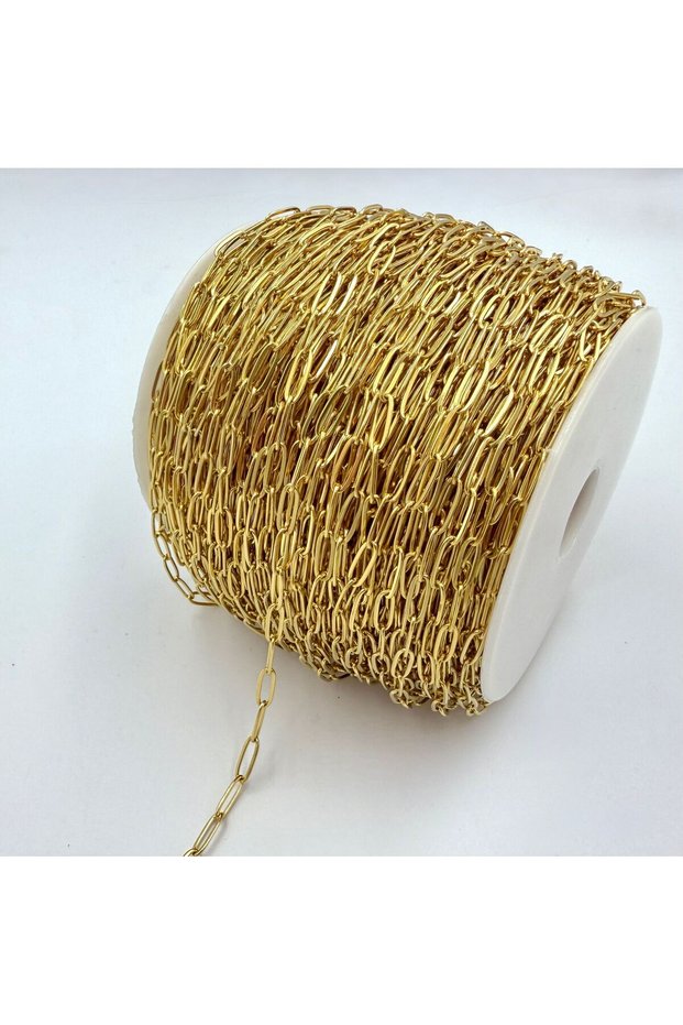0.6 mm Steel Gold Paperclip Serenay Necklace Bracelet Chain 5 Meters
