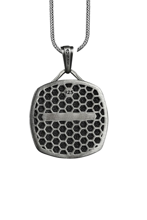 Arı Madalyon Gümüş Kolye - 2