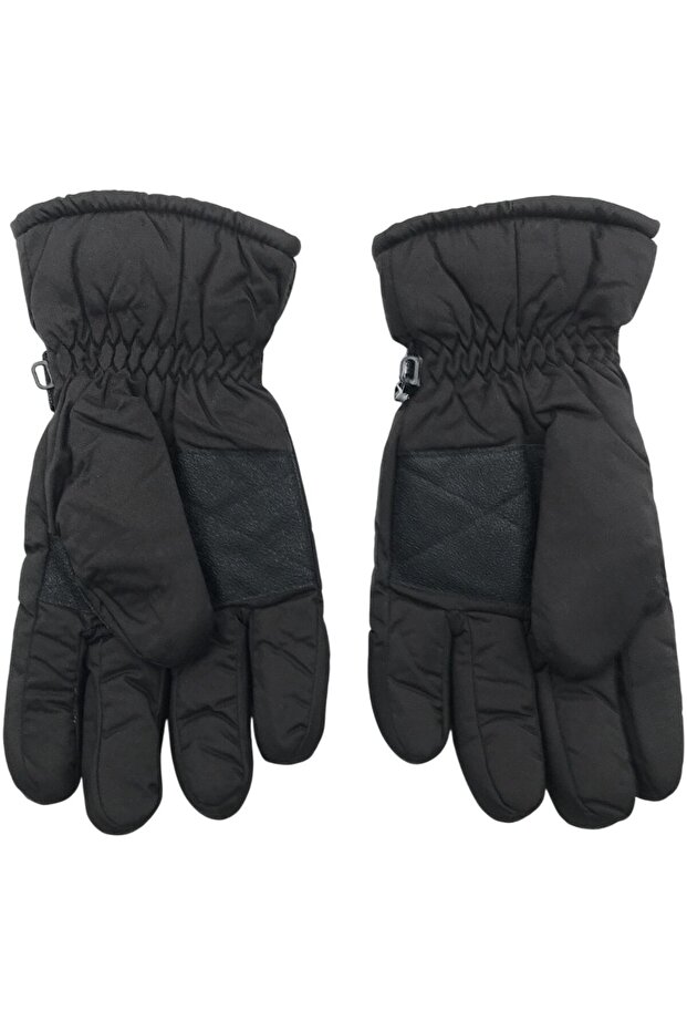 Ebeveyn Garson Kar Eldiven Siyah Düz Kar Eldiven - 2