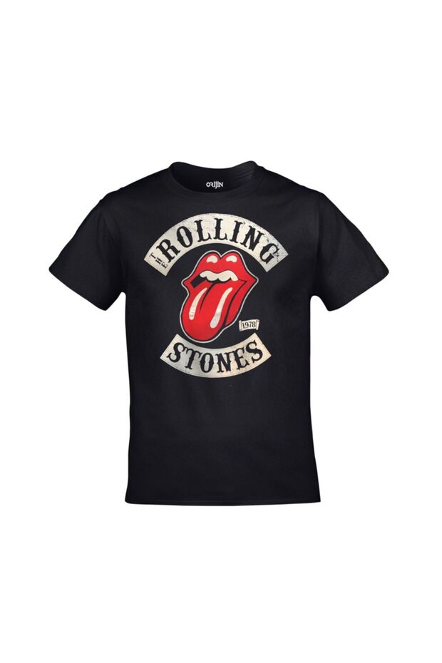 Unisex Black the Rolling Stones 1978 Logo Printed