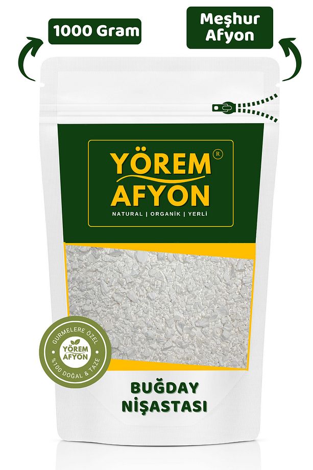 Yörem Afyon Meşhur Afyonkarahisar Güneşte Kurutulmuş Ev Tipi Taneli Buğday Nişastası | 1000gr. - 1