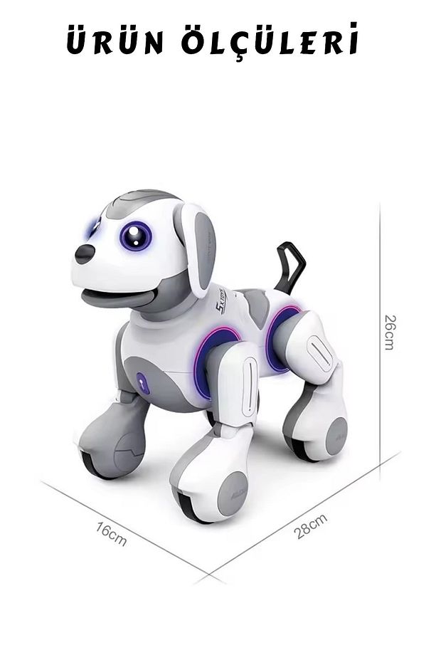 Uzaktan Kumandalı Full Fonksiyon Smart İnteraktif Akıllı Robot Köpek Dokunmaya Duyarlı Işıklı Köpek - 3