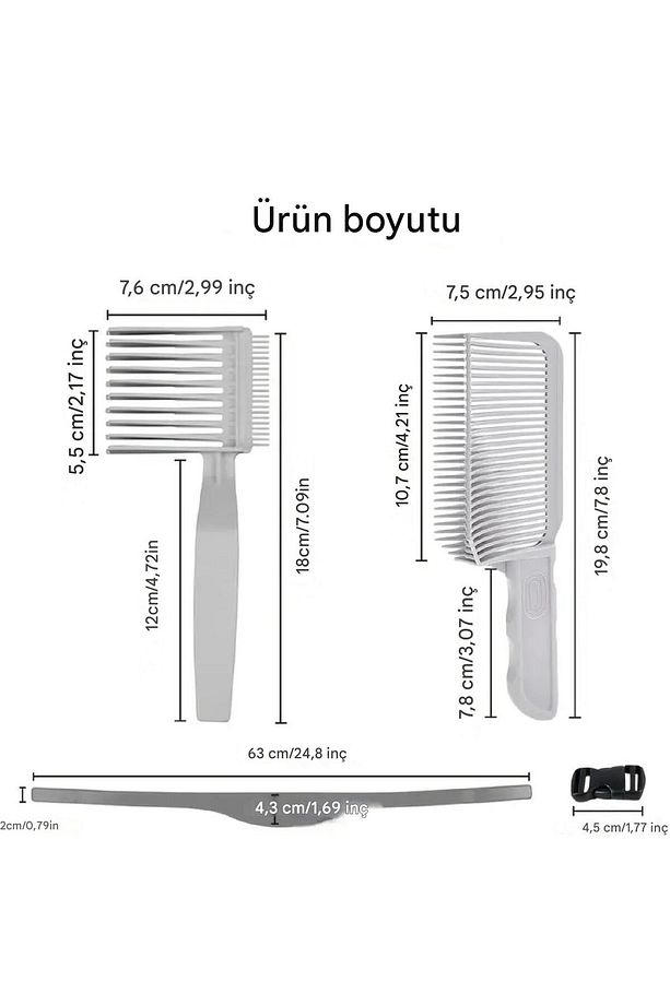 Ayarlanabilir Saç Kesim Kılavuzu ve Eğik Tarak Seti - Erkekler İçin Kuaför ve Ev Kullanımı - 4