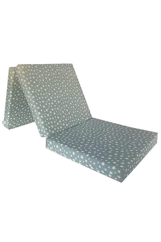 Katlanır Yer Yatağı Ve Tek Kişilik Sünger Katlanır Minder Yatak 6CM Kalınlık Yer Şiltesi YesilYıldız - 1