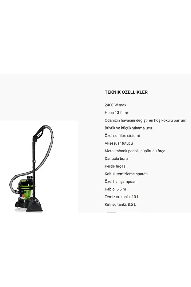 Çift Tank Sistemi Ve Uzun Kablolu Su Filtreli Halı Yıkama Makinesi- Onerous Lambader - 4