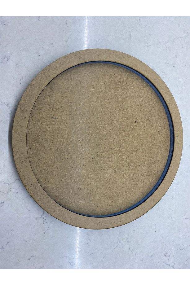 5 Adet 33 Cm Ebatında Daire Ahşap Mdf Pano Kapı Süsü - 1