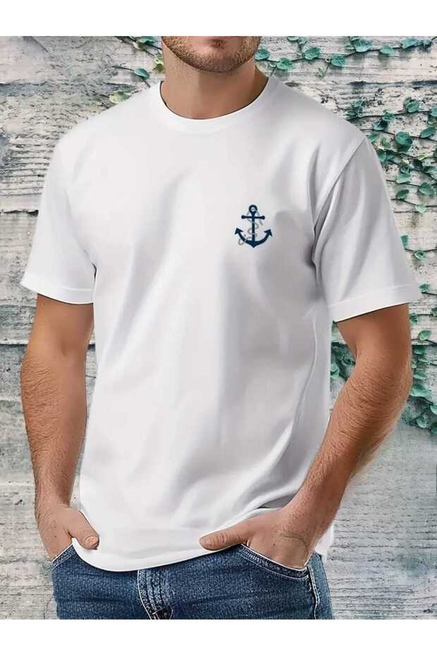 Men's Anchor Printed Tshirt New Season Oversize Loose