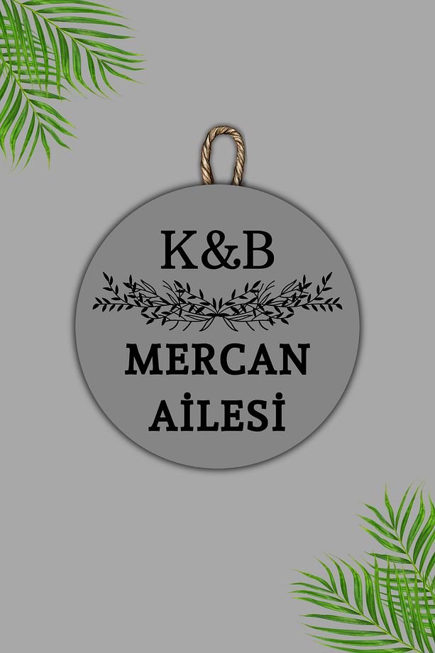 Modern Kapı Süsü - Gri Kişiye Özel Baş harf ve Soyisim Tasarım - Dış Mekan Kapı Süsü - 2