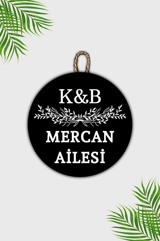 Modern Kapı Süsü - Siyah Kişiye Özel Baş harf ve soyisim Tasarım - Dış Mekan Kapı Süsü - 1