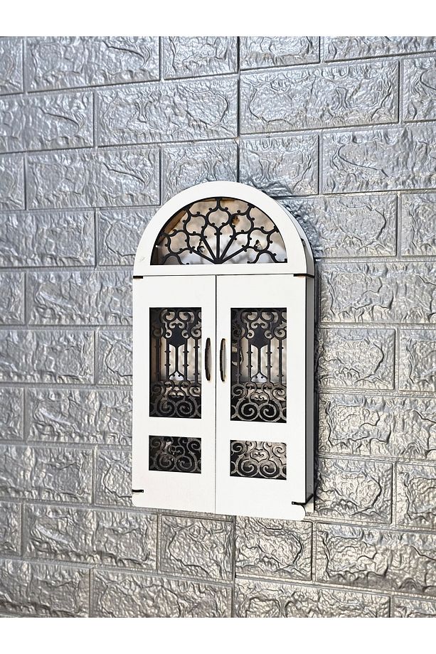 Kapaklı Ev Anahtarlık Kutusu Ahşap 10 Askılı - 3
