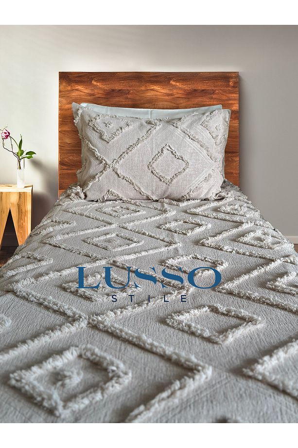 Iskandinav Tek Kişilik Cappuccino Yatak Örtüsü 180 x 250 Tek Yastık Single - 2