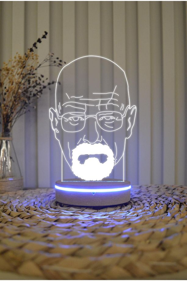 Walter White , Breaking Bad - 3 Boyutlu Rgb 16 Renk Dekoratif Lamba Hediye 3d - 4