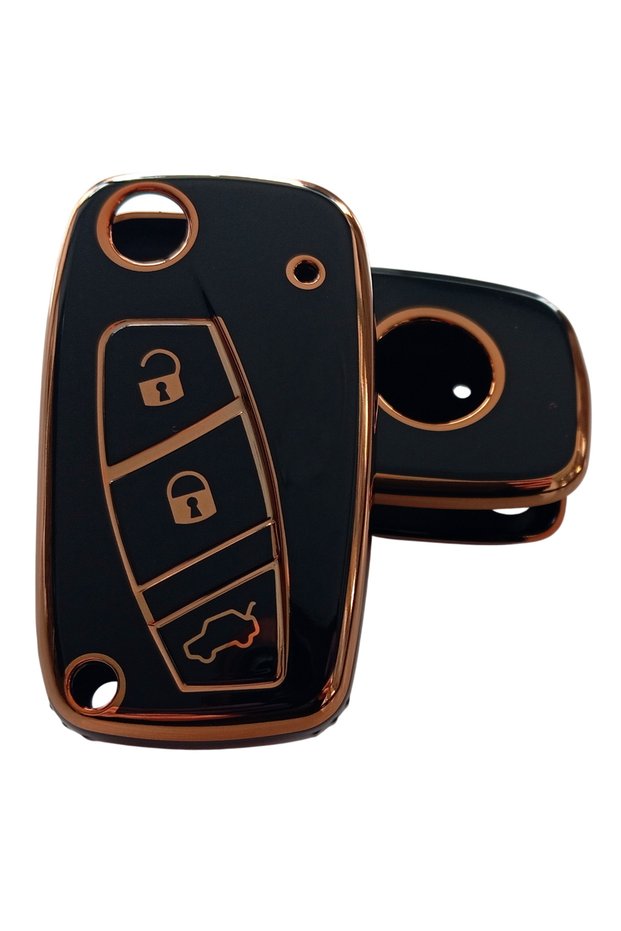 Nano Silicone Key Case, Remote Control Cover, Car Keychain Compatible with Linea, Fiorino, Nemo, and Bipper, Black