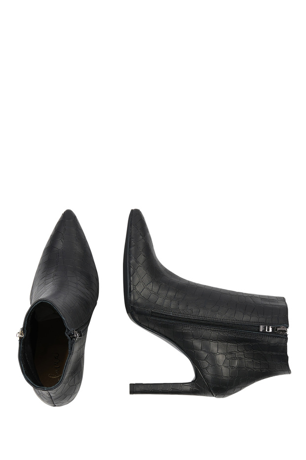 Lederstiefelette in Krokodil-Optik - 4