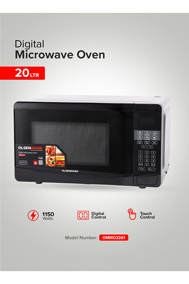 OMMO2261 Microwave Oven with Digital Panel, 23L - 1100W