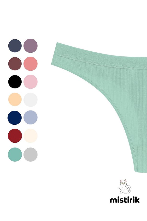 Paulo Model Fitilli Esnek Kumaş String Tanga Su Yeşili Renk - 4