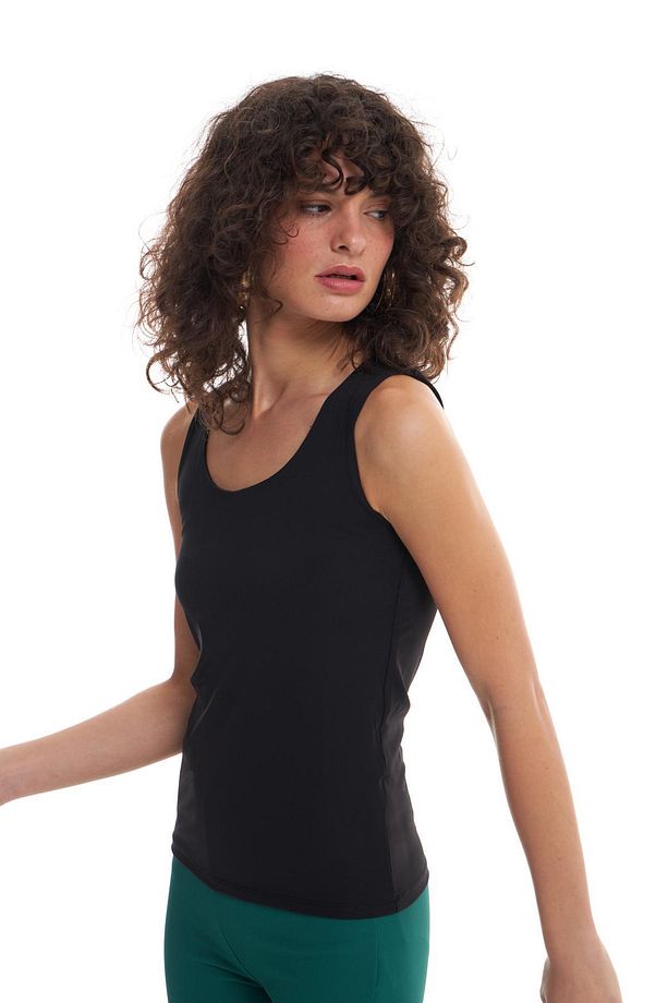 Kalın Askılı Basic Bluz Siyah - 3