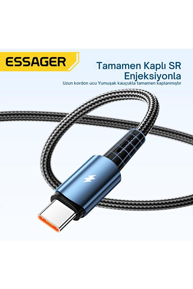2 Metre 120w 6a Pd3.1 Usb To Type-c Mega Hızlı Data Şarj Kablosu, Ultra Sağlam Halat Kablo K - 6