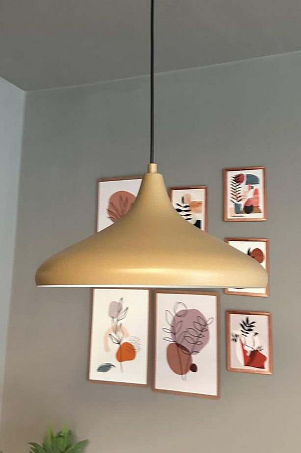 Champion Bej Tekli Avize Kafe Iç Mekan Salon Oturma Odası Mutfak Yatak Odası Sarkıt Modeli - 4