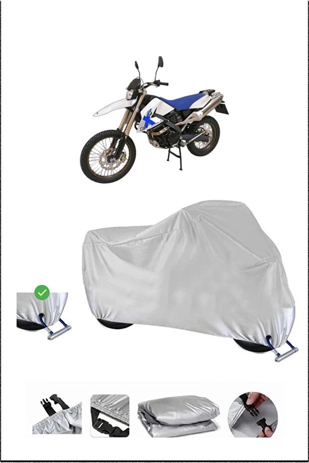 Bmw G650Xchallenge Lock Compatible Waterproof Durable Motorcycle Tarpaulin-Gray