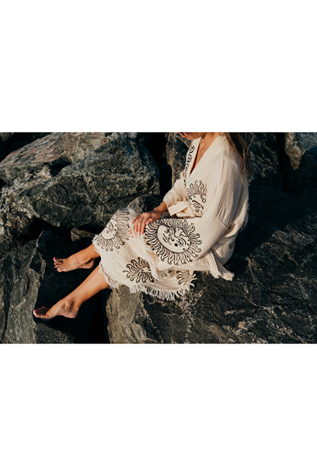 COTTON KAFTAN-THE SUN BLACK