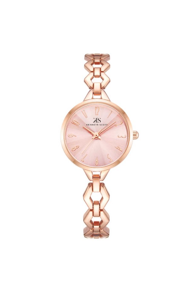 Kenneth Scott Women Analog Pink Dial Watch - K23508-RBKP