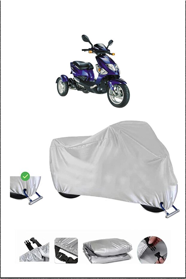 Kanuni Rabbit50 Lock Compatible Waterproof Durable Motorcycle Canvas-Gray
