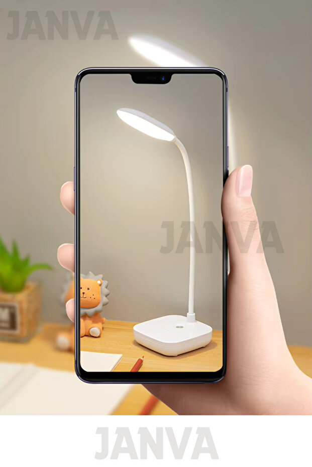 Kablosuz Şarjlı Dokunmatik 16 LED Masa Lambası Ders Çalışma Okuma Işığı Dimmer Ayarlı - 5