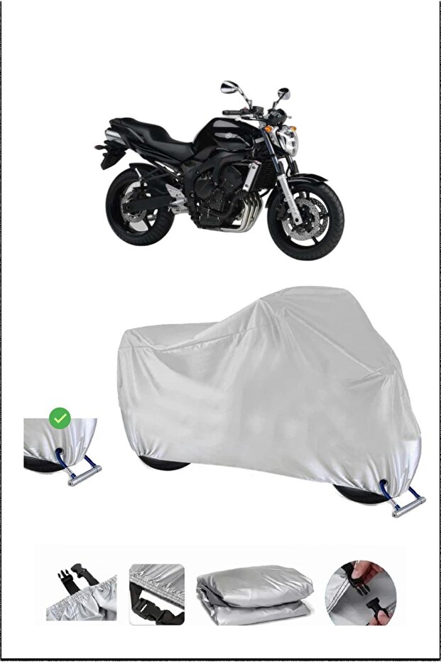 Yamaha Fz6 Lock Compatible Waterproof Durable Motorcycle Canvas-Gray
