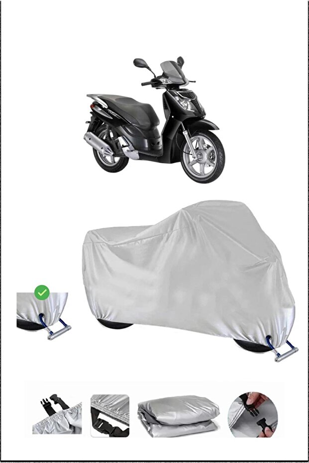 Keeway Outlook150 Lock Compatible Waterproof Durable Motorcycle Canvas-Gray