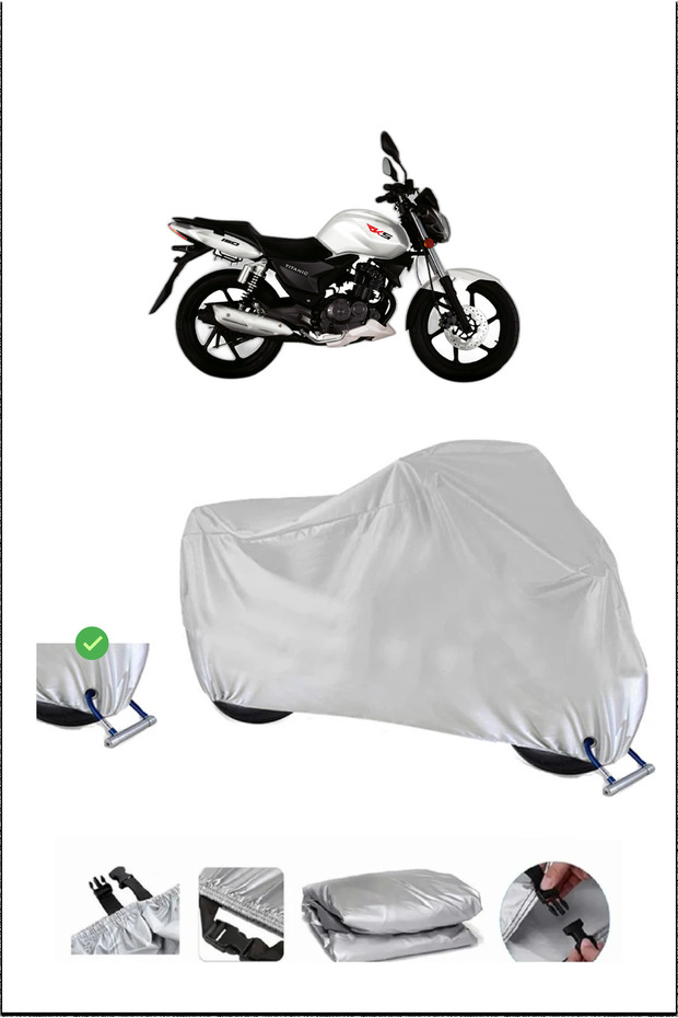 Rks Titanic150 Lock Compatible Waterproof Durable Motorcycle Canvas-Gray