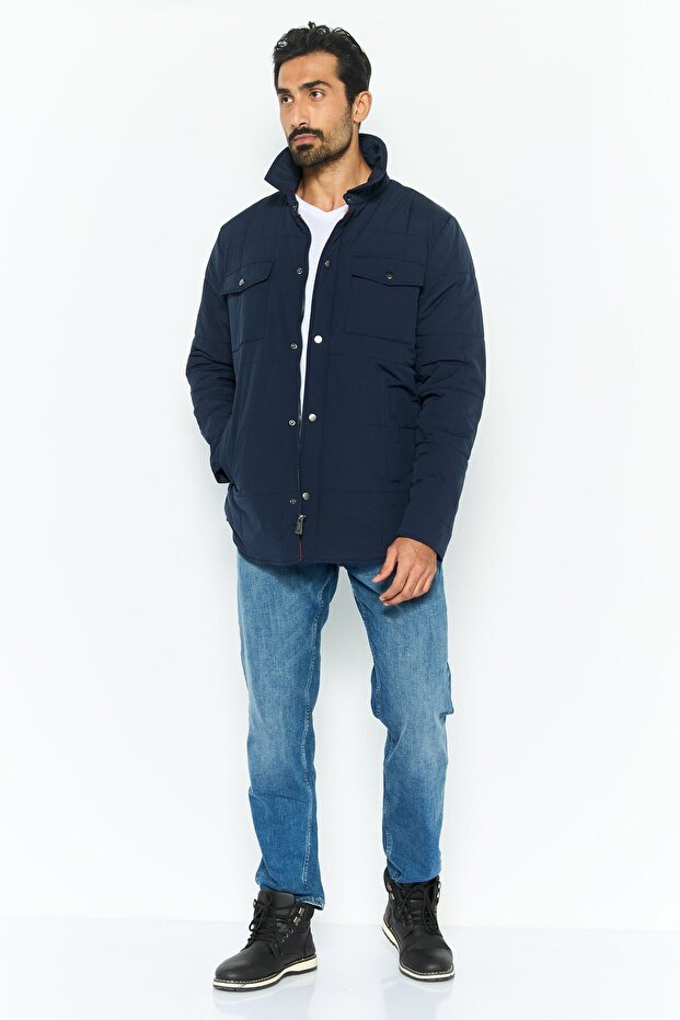 سترة مبطنة للرجال، لون أزرق داكن - 2