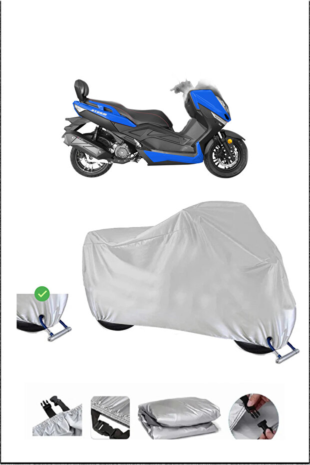 يوكى T9STROM125 قفل متوافق مع الماء ومتين للدراجات النارية - رمادي