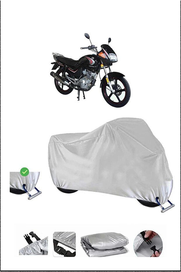 Arora Ar125-43Yebere Lock Compatible Waterproof Durable Motorcycle Canvas-Gray