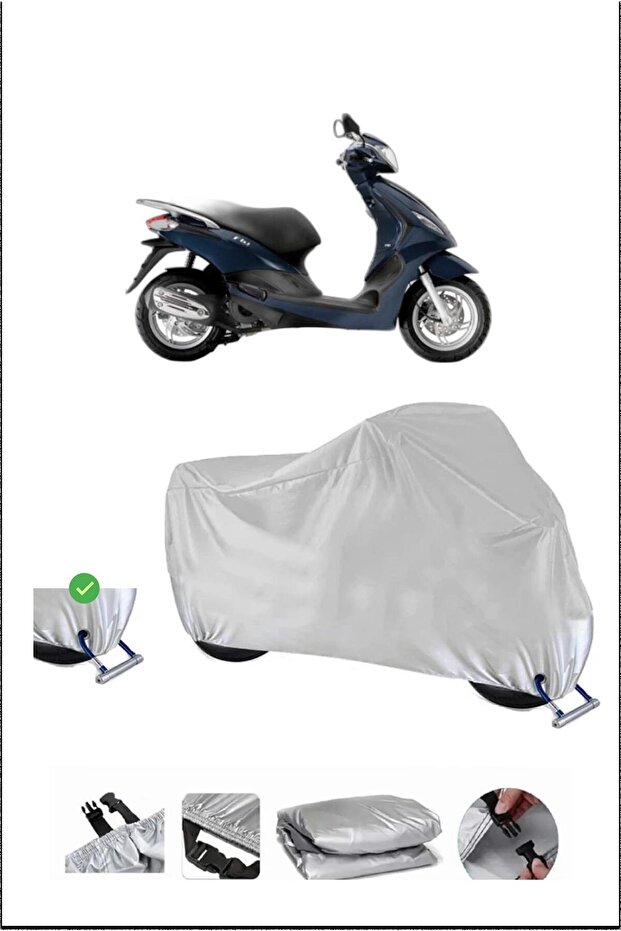 Piaggio Fly1253V Lock Compatible Waterproof Durable Motorcycle Tent-Gray