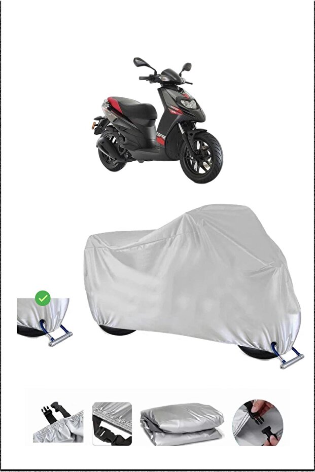 قفل Aprilia SR125 متوافق مع غطاء دراجة نارية متين مقاوم للماء - رمادي