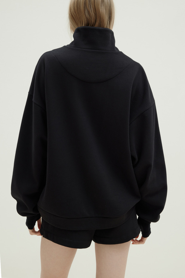 Siyah Low Oversize Sweat - 6